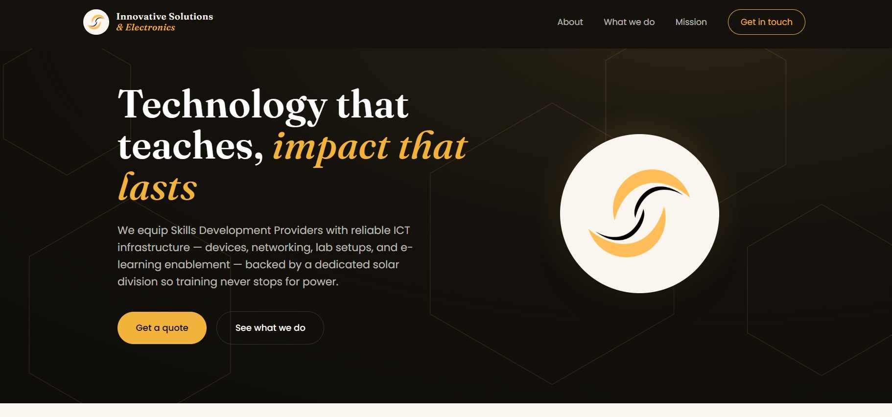 Innovative Solutions website view 1
