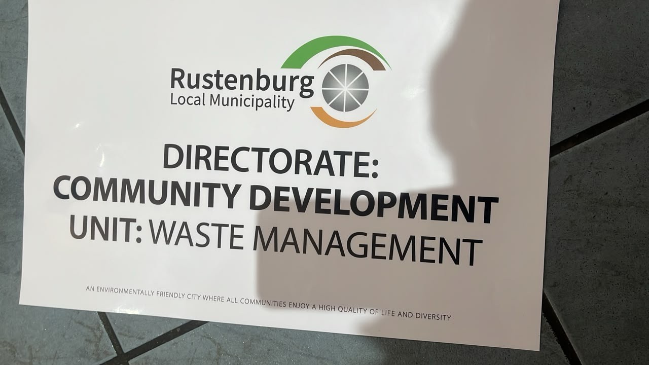 Freshly printed Rustenburg Local Municipality decal, before application